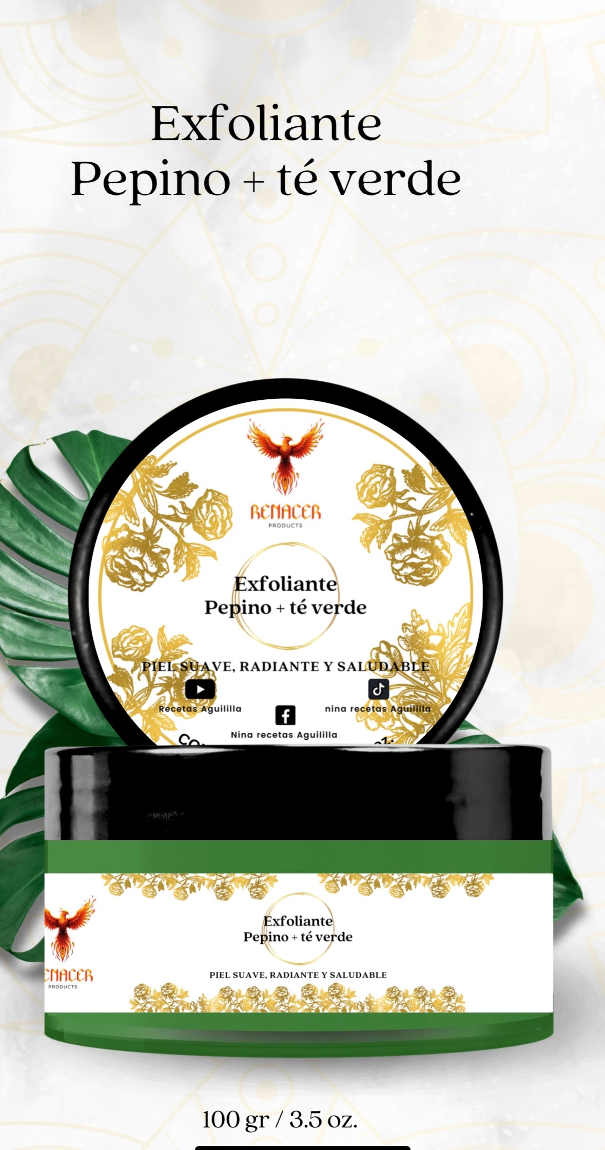 EXFOLIANTE PEPINO Y TE VERDE.