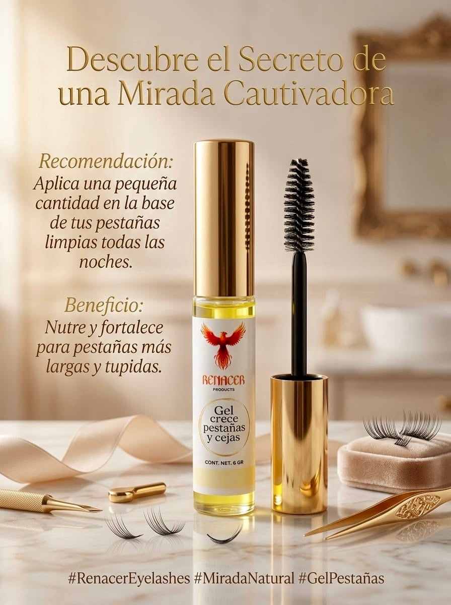 Suero en gel crece pestañas y cejas.