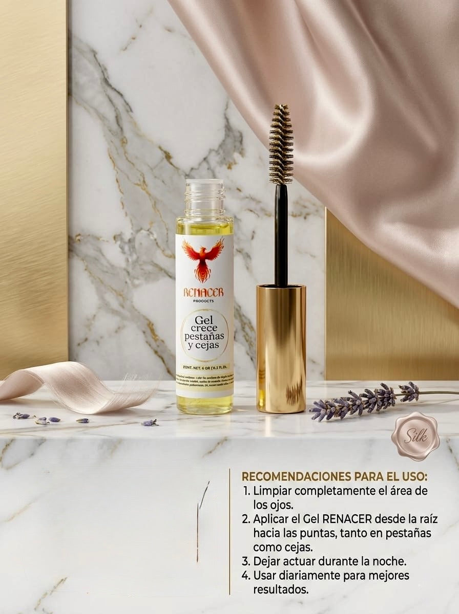 Suero en gel crece pestañas y cejas.